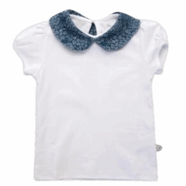 Polera Sofia cuello floral M/C